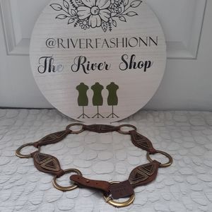 Street Ahead Ring Studded Leather Loop Belt